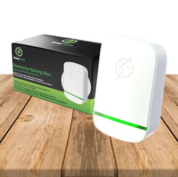Plug-in voltage unit standing beside its retail box